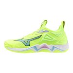 Mizuno Unisex-Adult Wave Momentum 3 Volleyball Shoe, Neo Lime, 12 Wide Women/10.5 Men