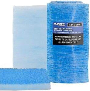 Master Airbrush Elite Paint Spray Booth Exhaust Filter Roll 48" x 200' - 18 Gram Heavy-Duty Fiberglass Paint Arrestor for Filtering Overspray Particles in Auto Body Shops & Refinish Booths