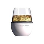 asobu Insulated Stemless Wine Glass Stainless Steel Sleeve and Wine Glass (White)