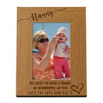 Personalised Nanny Love Heart Engraved Portrait Photo Frame Gift (4 x 6 Inch)