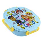 SKI Baker Insulated 3 Grid bento Lunch Box with Stainless Steel Inner and a Steel Spoon- Paw Patrol