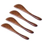 4 Pack Wooden Butter Knife, lyfLux 6 Inch Condiment Knives Wood Super Handy Kitchen Utensils Peanut Jelly Spreader