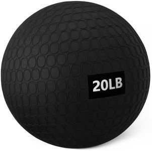 Amazon Basics Heavy-Duty Slam Medicine Balls for Exercise, Weighted Design, 20lb, Black, 2-Pack