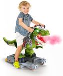 Wdebay Dinosaur Ride On Toy Cars for Kids, Toddler Electric Ride On Toys with Music, Light & Smoke, 3-5 Year Old boy Gift, Preschool Kids Scooter Foot-to-Floor Walker for Indoor Outdoor