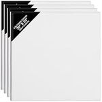 Belle Vous 50x50cm Blank Artist Canvas (4 Pack) - Large Stretched Acid-Free Cotton Canvases 15mm Thick - Framed 280GSM Double-Primed Fine Grain Canvases for Acrylic/Oil Painting, Drawing & Sketching