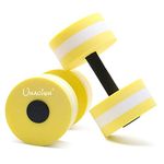 UNAOIWN Water Dumbbells Water Aerobics for Pool Fitness Exercise Lightweight Resistance Aquatic Dumbbell Pool Barbells for Swimming (New Version Yellow)