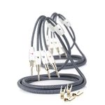 Impeto Audiophile Speaker Cable Wire, Convertible Banana Spade Gold Plated Connector -99.9% Oxygen-Free, Nylon Braid,HiFi Quality Cable(6.5ft/2M,2 Cables for 2 Speakers)