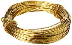 Merriway BH02242 Brass Number 1 Picture Wire, 6 Metres (19.5 feet), 6 kg (13 lb) Breakweight