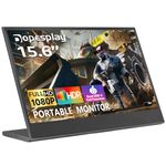 Dopesplay Portable Monitor, 15.6" Laptop Monitor 1080P FHD USB-C HDMI Second External Screen, Ultra Slim IPS HDR Travel Monitor with Mount for Laptop Mac Phone PS5/4 Xbox Switch…