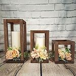 Wooden Candle Lantern, Set of 3 Wed