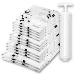 4CONVY Vacuum Storage Bags for Clothes, Comforters, and Bedding - Reusable Vacuum Bags - 12 Pieces Vacuum Storage Bags with Hand Pump - Space-Saving Bags