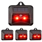 4 Packs Solar Animal Repeller, 2025 Upgraded Predator Nocturnal Animal Repellent, Red Led Light Control Outdoor Deterrent Coyote Raccoon Deer Fox Skunk Squirrel for Garden Yard Farm Chicken Coop