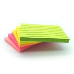 6 Pack Post it Sticky Notes with Bright Colours | Strong Adhesive Pastel Sticky Pads Lined | to Do List Memo Pads | Note Pads for Home, Office and School | 76mm x 127mm (3" x 5") 100 Sheets Per Pad