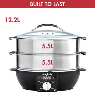 Magimix Stainless Steel Food Steamer, 12.2L Capacity