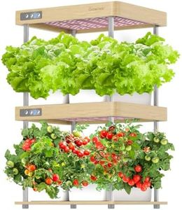 GROWNEER HydroEasy1.0 Hydroponics Growing System Kit, Beginner-Friendly Indoor Garden for Vegetable Fruit Herb, Solid Wood Design, Perfect Gift Idea, Full-Spectrum LED Lights for Maximum Growth