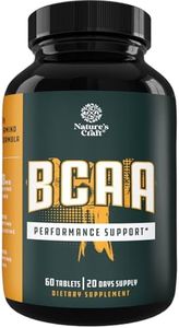 BCAA Branched Chain Amino Acids Supplement Natural Muscle Builder Pure Energy Booster and Workout Exercise Support for Men and Women Boost Recovery L-Leucine L-Valine 60 Tablets - 20 Servings