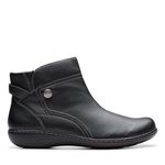 Clarks Collection Women's Ashland Mabel Ankle Boot, Black Tumbled Leather, 11 Medium US