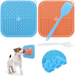 2 Piezas Alfombrilla para Lamer Perros con Ventosa, sin BPA, Lick Mat para Perros y Gatos, para Bañarse,Arreglarse,Entrenar y Cuidado de Las Garras