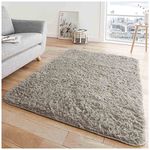 GC GAVENO CAVAILIA Polyester Anti Slip Area Rugs, Fluffy Faux Fur Shaggy Rugs For Bedroom 120X170 Cm, Soft Touch Hug & Snug Carpet For Living Room & Bedroom Rug, Mink