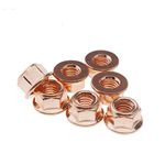 Micro Trader 12pcs Exhaust Manifold Nuts Head Stud Nut M8 Hex Copper Self Locking Car Parts