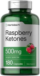 Horbäach Raspberry Ketones | 500mg | 180 Capsules | Non-GMO & Gluten Free Pills