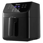 Midea Large Air Fryer 5.5 L AirFryer 1700W,Oil & Energy Saving,8 Smart Programmes, Beveled LED Display, 360° Rapid Circulation, Nonstick Square Basket,30-200℃ Dishwasher Safe, Family Size Air fryers