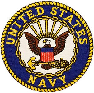 United States Navy USN Logo Seal Embroidered Patch, with Iron-On Adhesive (Full Color)
