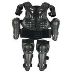 Kids Childrens Body Armour Motocross Chest Spine Protector Armor,Children Motocross Protective Gear Suit Guard Armour With Knee Pads, Elbow Pads,Black