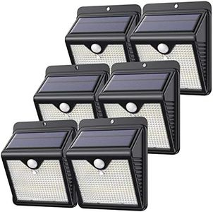 【Lot de 6-150 LED - Puissante - étanches】Feob Lampe Solaire Extérieur Détecteur de Mouvement Lumière Solaire éclairage Extérieur Sécurité sans Fil led Spot Extérieur Solaire par Jardin Decoration