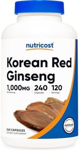 Nutricost Korean Ginseng Extra Strength Serving Size - Korean Red Ginseng - Gluten Free & Non-Gmo 240 Caps