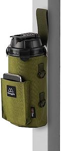 Monggria Magnetic Water Bottle Holder - Built-in Magnet for Easy Attachment to Exercise Equipment - Multi-Purpose - with Sling - Waterproof - Cordura Used Durability (Khaki)