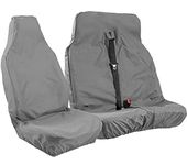 Carseatcover-UK® XTRA HEAVY DUTY RUGGED Waterproof Van Seat Covers - Single + Double [CHOICE OF 6 COLOURS] [GREY]