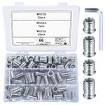 M10 Threaded Inserts for Wood, 66 Pcs Threaded Insert Nuts, Hex Threaded Inserts, Flanged Hex Socket Nuts Threaded Insert, Hex Socket Drive Screw-in Nuts Fasteners for Wood Timber Furniture