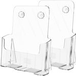 MaxGear Brochure Holder 8.5x11 inch, Acrylic Literature Holders Clear Flyer Holder Pamphlet Holder Rack Card Holder Plastic Booklet Acrylic Display Stand for Magazine, Desk or Wall Mount, 2 Pack