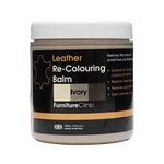 Furniture Clinic Leather Recolouring Balm - Leather Colour Restorer for Sofas, Leather Colour Repair for Faded & Scratched Leather Upholstery, Car Seats, Shoes and Clothing - 16 Colours (Ivory)