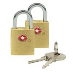 Travelon Set O 2 Padlocks Luggage Locks, Brass