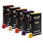 Grano Milano Variety Pack - 50 Aluminium Coffee Pods Compatible with Nespresso Original line - Medium & Dark Roast Coffee Capsules Made in Italy