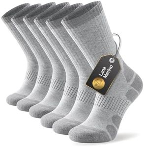 Alaplus Calcetines de lana merino muy cálidos, calcetines térmicos profesionales de invierno para hombre y mujer, 3 pares, A8-gris., 43-46