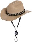 choyaxo Pet Cowboy Costume Cosplay Cap Halloween Costumes for Dogs Cat Pet Party Decoration Mini Cowboy Hat (Khaki, Small)