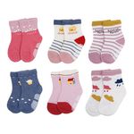 Secure Steps Anti Skid Socks for Baby Boy and Girl to Toddlers Cotton Blend | Non-Slip Grip Cotton Crawling Socks for 1-3 Years Kids (Pack of 6)