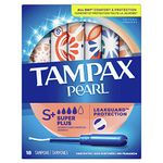 Tampax Pearl Plastic, Super Plus Absorbency, Unscented Tampons, 18 Count