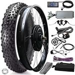 Electric Bike Conversion Kit Fat Tire Front 26in Wheel Drive with Tires Controller Display Trun Bike to Ebike 48V 1000W Bicycle Modification Kits Black (26in Front Wheel 1.0kw)