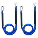 Boat Accessories/Jet Ski accessories, 4ft Boat Bungee Dock Lines, PE Boat ropes for docking with two 316 stainless steel hooks, apply to boating, Jet Ski,Pontoon,SeaDoo, WaveRunner, Kayak, Canoe, 2pcs