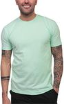 INTO THE AM Premium Men's Fitted Crew Neck Plain Essential Tees - Modern Fit Fresh Classic Short Sleeve T-Shirts for Men (Mint, Small)