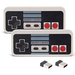 2X Wireless NES USB Controller for Retro PC Gamings, 2.4ghz Rechargeable Remote Wireless USB Emulated NES Game Pad Controller Joypad for Windows PC MAC Retropie