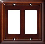 Brainerd 126379 Wood Architectural Double Decorator Wall Plate / Switch Plate / Cover, Espresso