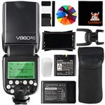 Godox V860II-C TTL Flash GN60 HSS 1/8000s Camera Flash Speedlite with Rechargeble Battery 650 Full Power Flashes for Canon EOS 6D 50D 60D 100D 200D 500D 650D 750D 1000D 1300D (V860II-C)