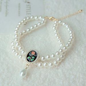 MITOCAPY Dog Pearls Necklace - Handmade Bling Cat Wedding Collar - Jewelry for Small Dogs Puppy Chihuahua Yorkie Girl Dog Costume Outfits Accessories