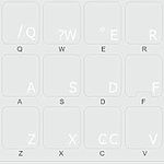 PORTUGUESE BRAZILIAN KEYBOARD STICKERS WITH WHITE LETTERING TRANSPARENT BACKGROUND FOR DESKTOP, LAPTOP AND NOTEBOOK