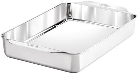 All-Clad Stainless Steel Rectangular Baking Pan 9" x 13" - Tri-ply Bonded for Consistent Baking- (Roast, Bake Cookies, Brownies and More) Professional Stainless Steel Bakeware